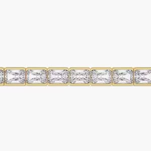 Classic Emerald Lab Grown Diamond <b>Tennis</b> Bracelet in 18K Yellow Gold - Product Image 2