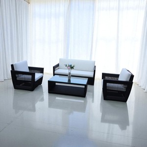 PRSF- 007 Juego de sofá de mimbre para comedor y ocio al aire libre con marco de aluminio para áreas de jardín, hotel y playa - Product Image 2