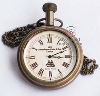 Horloge de poche nautique moderne en laiton plaqué or poli, faite à la main, avec longue chaîne, thème marine, marine royale, objet de collection, cadeau, longue durée de vie