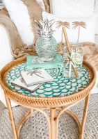 Hochwertiger Anpassbarer Moderner Design Naturrattan Beistelltisch Runder Beistelltisch Möbel für Wohnzimmer Hergestellt in Vietnam