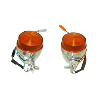 Intermitentes de Acero Cromado para Honda Z50 Monkey Gorilla 12V, Lente Ámbar, Luz Intermitente para Motocicleta