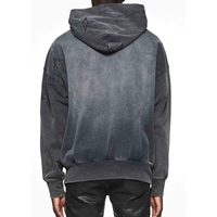 Nouveau pull à capuche unisexe en molleton surdimensionné, style vintage délavé, avec broderie effet vieilli et épaules tombantes, 100% polaire, collection hiver, vente chaude