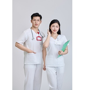 ชุดสครับทางการแพทย์ ชุดยูนิฟอร์มโรงพยาบาล ผ้าผสมคอตตอน-โพลีเอสเตอร์-สแปนเด็กซ์ (ผ้า WFX-CVC) ผลิตโดย FMF ชุดสครับทางการแพทย์แบบยูนิเซ็กซ์ - Product Image 5