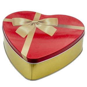 2.3L <b>Heart</b>-<b>Shaped</b> Jewelry <b>Box</b> with Gold Ribbon Metal Lid Elegant Storage Solution - Product Image 1