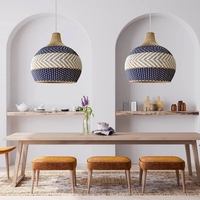 Abat-jour et couvercle de lampe en rotin tissé à la main pour la décoration intérieure, lampes suspendues au plafond, luminaires de lustre modernes, vente en gros de produits bon marché