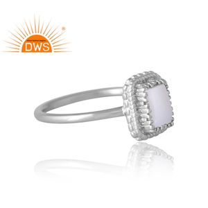 แหวนพลอยไข่มุกชุบโลหะเงินแท้ดีไซน์ดีที่สุดสำหรับผู้หญิงของขวัญ - Product Image 4