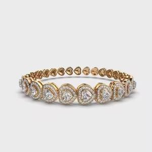 18Kt oro amarillo 9,7G Moissanite pulsera elegante 0,4760 Ct diamantes 0,4760 Ct Moissanite brazaletes Joyería de diamantes únicos - Product Image 1