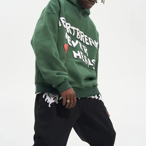 Fabricante en Pakistán hecho Puff impresión sudaderas con capucha para los hombres de moda Color contraste Puff impresión sudaderas con capucha en el precio bajo - Product Image 5