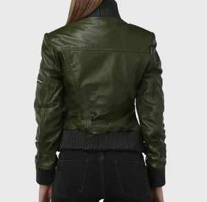 Veste en cuir ajustée pour femmes de haute qualité | Veste en cuir véritable en cuir de vachette pour des tenues à la mode - Product Image 4