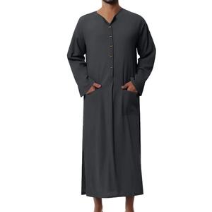 Personnalisé Nouveau Dubaï Abaya Robe Islamique Chemise Longue Robe Traditionnelle Saoudienne Robe Musulmans Simple Thobe - Product Image 1