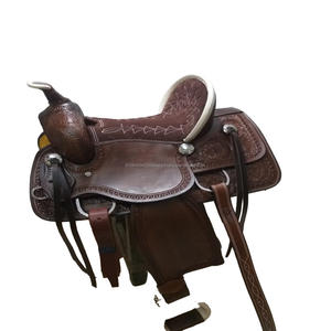 Top vente fait à la main en cuir véritable Western Barrel Racing élégant Endurance selle disponible au prix de gros avec Tack Set - Product Image 1