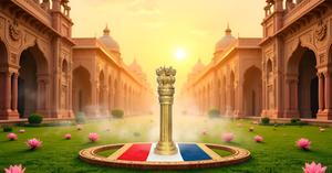 Brass Ashoka Pillar Miniature National Emblem of India Statue Mini Showpiece 10 Inch Height - Product Image 3