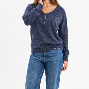 Pull-over décontracté thermique durable pour femme avec fermeture éclair, coutures renforcées, toucher doux, vêtement d'hiver fiable - Product Image 5