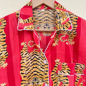 Indien ODM vêtements de nuit de luxe pour femmes à la main 100% coton imprimé fleuri matin marche costume pour été automne élégant décontracté - Product Image 1