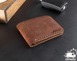 LBW-0069กระเป๋าสตางค์หนังแท้แบบเปิดปิดแบบพกพาแนววินเทจสำหรับผู้ชาย - Product Image 3