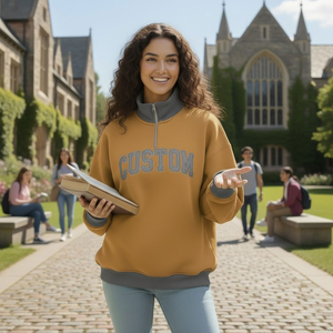 Sudadera con Capucha Personalizada de Moda Invernal para Mujer, con Cierre, Cuello Alto Simulado, Manga Larga, MOQ Bajo, Logotipo Personalizado en la Parte Delantera - Product Image 4