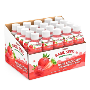 เครื่องดื่มเมล็ดโหระพาแท้ 100% ผสมน้ำสตรอว์เบอร์รี 320 มล. บรรจุขวด PET ปลอดเชื้อ คุณภาพสูง ขายส่ง OEM/ODM - Product Image 4