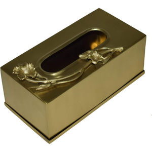 Boîte à mouchoirs de table attrayante, de qualité créative, de forme carrée, en métal avec boîte à mouchoirs en forme de gingko, parfaite pour votre chambre à coucher, votre salle de bain - Product Image 6