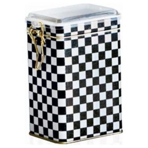 Boîte en métal rectangulaire 75x100x150mm avec fermoir en fil métallique 1L et couvercle en damier transparent - Product Image 3