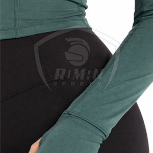 Haut de sport pour femme de qualité supérieure, best-seller, en vente en ligne, couleur unie, coupe ajustée, manches longues, pour la remise en forme en plein air - Product Image 6