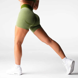 Mujeres Anti-stripping HighWaist Retracción Pantalones cortos para correr GYM Fitness Yoga Shorts Custom sport gym fitness Workout Pantalones cortos sin costuras - Product Image 1