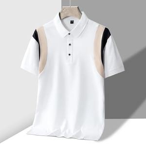 Ropa de Golf 2025 para hombre, Polo de verano para hombre, Tops cortos, cuello vuelto, diseño de retazos, ropa deportiva, Polo para hombre - Product Image 6