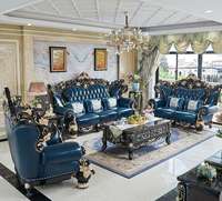 Ensemble de canapés Chesterfield de luxe de style européen moderne du milieu du siècle, en bois de teck massif, rembourrés, pour salon, appartement, villa, hôtels