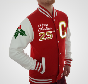 Custom Unisex Baseball Varsity Bomber <b>Jacket</b> USA Christmas Team Stand Collar Canvas Fabric Pockets Decoration <b>Waterproof</b> - Product Image 2