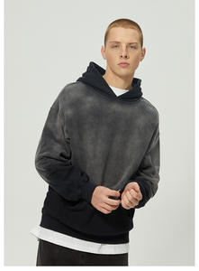 2024 cuello grueso peso pesado cuello redondo sudadera algodón lavado ácido de gran tamaño gota hombro sudaderas con capucha sudadera cuello redondo a granel - Product Image 4