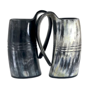 Mug en corne de buffle gravé, nouveau design, authentique, fait à la main, mug à bière en corne de buffle, prix les plus bas - Product Image 2