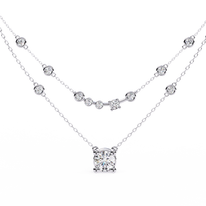 Hermoso Collar de Diamantes de Oro de 18K para Mujer, Hecho a Mano con Diamantes Cultivados en Laboratorio - Product Image 1