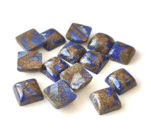Exclusivo azul lapislázuli cobre cuadrado cabujón 3mm-30mm piedra preciosa suelta Natural para la fabricación de joyas parte posterior plana al por mayor - Product Image 2