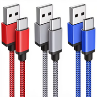 Cable USB-C de Nailon Trenzado de 3m (10 pies) de Cable Factory, Carga Rápida de 15W 3A, Transferencia de Datos y Carga para Teléfonos Móviles