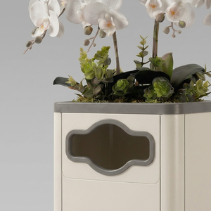TH-CTC-006 Luxury Hotel Lobby Waste <b>Bin</b> with Decorative Artificial Flowers Stainless Steel Commercial Recyclable Trash Can - Product Image 2