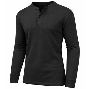 <b>Men's</b> <b>Thermal</b> <b>Shirts</b>-Woven Breathable Pullover Style Long Sleeve Soft Warm Layers Polyester/Cotton Solid for Autumn - Product Image 6