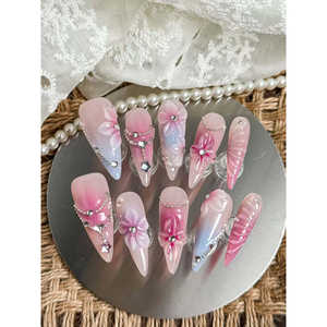 Uñas Postizas Crystal Twilight con Diseño Elegante de Cristal Transparente para - Product Image 2
