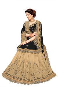 Trendmalls ชุดสตรีสีดำผ้าส่าหรีงานแต่งงานแบบลำลองปักลายเสื้อแบบไม่มีตะเข็บ (K810) เสื้อผ้าปากีสถานอินเดียขายส่ง - Product Image 6