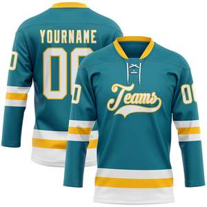 Prix d'usine, maillots de hockey sur glace personnalisés, impression par transfert thermique, numéro d'équipe, jersey rayé multicolore en polyester - Product Image 5