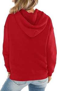 Sweat à capuche décontracté pour femme en tissu éponge 100% coton imprimé personnalisé, anti-rétrécissement, logo sur le devant, pour l'automne et l'hiver - Product Image 5