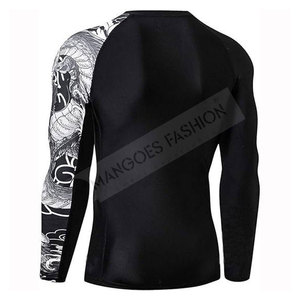 Camiseta de compresión unisex para MMA, manga larga, transpirable, de secado rápido, antibacteriana, 100% algodón, con logo personalizado. - Product Image 2