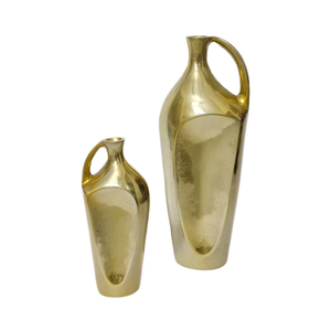 Vase à fleurs décoratif en aluminium martelé moderne pour mariages, jardinières indiennes en métal de table de Pâques fabriquées à la main en Inde - Product Image 1