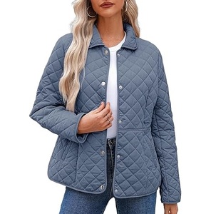 Chaquetas Acolchadas de Primavera Cálidas y Brillantes con Doble Botonadura, Chaquetas Impermeables Acolchadas Tipo Parka, 100% Poliéster - Product Image 1