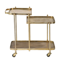 Chariot de bar de cuisine de luxe en laiton, chariot de service de cuisine, chariot de bar en métal, mobilier d'hôtel