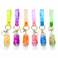 Bracelet en silicone transparent avec capsule bonbon, porte-clés en acrylique, pendentif de sac, accessoire cadeau