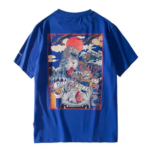 2025เสื้อยืดคอกลมทรงบ็อกซี่ฟิตสำหรับผู้ชายผ้าฝ้ายพิมพ์ลายสกรีนไซส์ใหญ่กว่าปกติสไตล์สตรีท DIY - Product Image 2