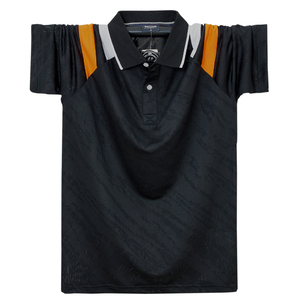เสื้อโปโลแขนสั้นสำหรับผู้ชายเสื้อโปโลกอล์ฟสีทึบทำจากโพลีเอสเตอร์กันลื่น100% - Product Image 2