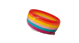 Best <b>Cute</b> Rainbow Acrylic Bangle Unisex Fashion Designer Stylish Jewelry Gift <b>Bracelet</b> Colorful Striped Design Anniversary Woman - Product Image 2