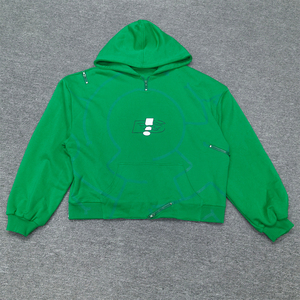 เสื้อฮู้ดดี้ทรงโอเวอร์ไซส์แบบครอป ผ้าเฟรนช์เทอร์รี่ แขนแร็กแลน ไม่มีแขน สไตล์วินเทจ ล้างสีแบบแอซิดวอช รับผลิตตามแบบ OEM พร้อมสกรีนโลโก้ตามสั่ง - Product Image 1