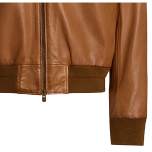 Chaqueta de Invierno de Cuero de Oveja Genuino Original para Hombre, Cuello Alto, Cierre de Cremallera, Logotipo, Último Diseño, OEM, Alta Calidad, Personalizable y Elegante - Product Image 4