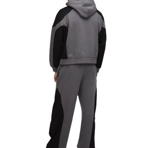 Ensemble survêtement et sweat-shirt pour homme, style color block, streetwear, surdimensionné, en molleton de coton lourd, ample, évasé, baggy - Product Image 6